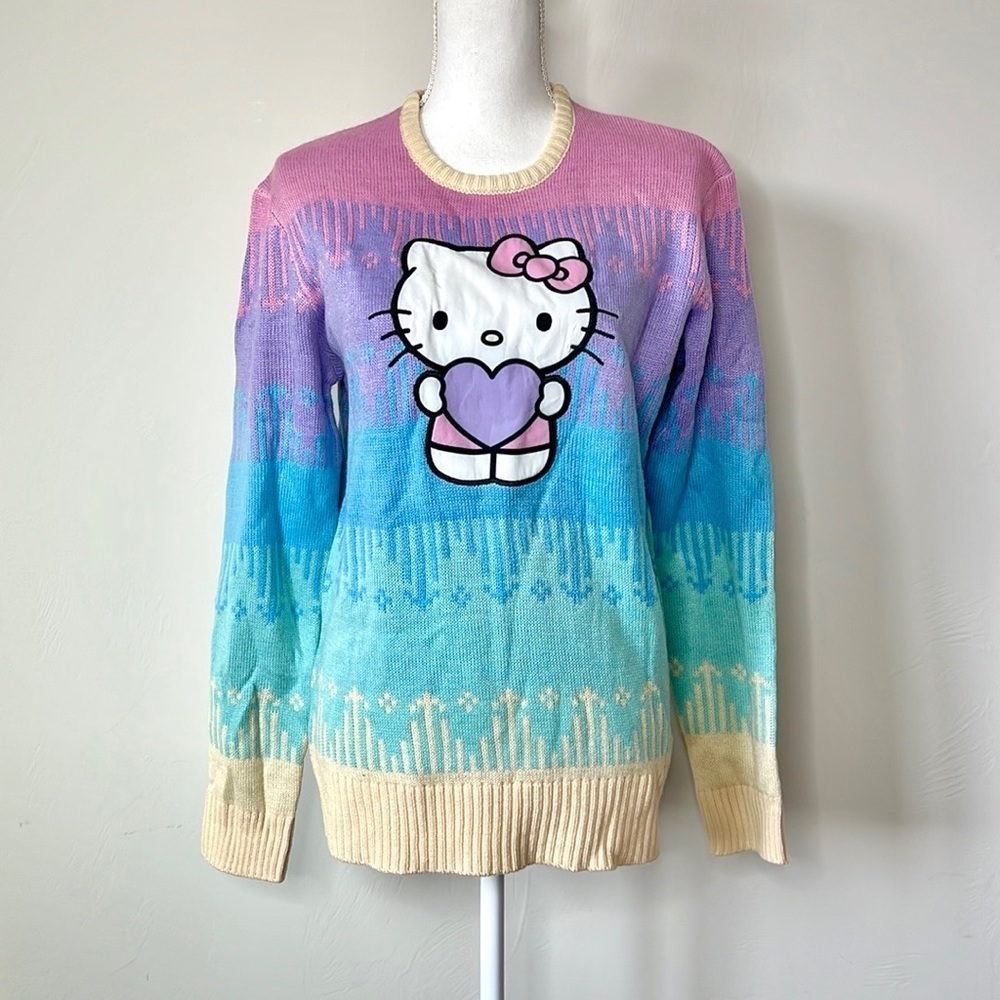 Sanrio Hello Kitty Heart Stripe Holiday Sweater